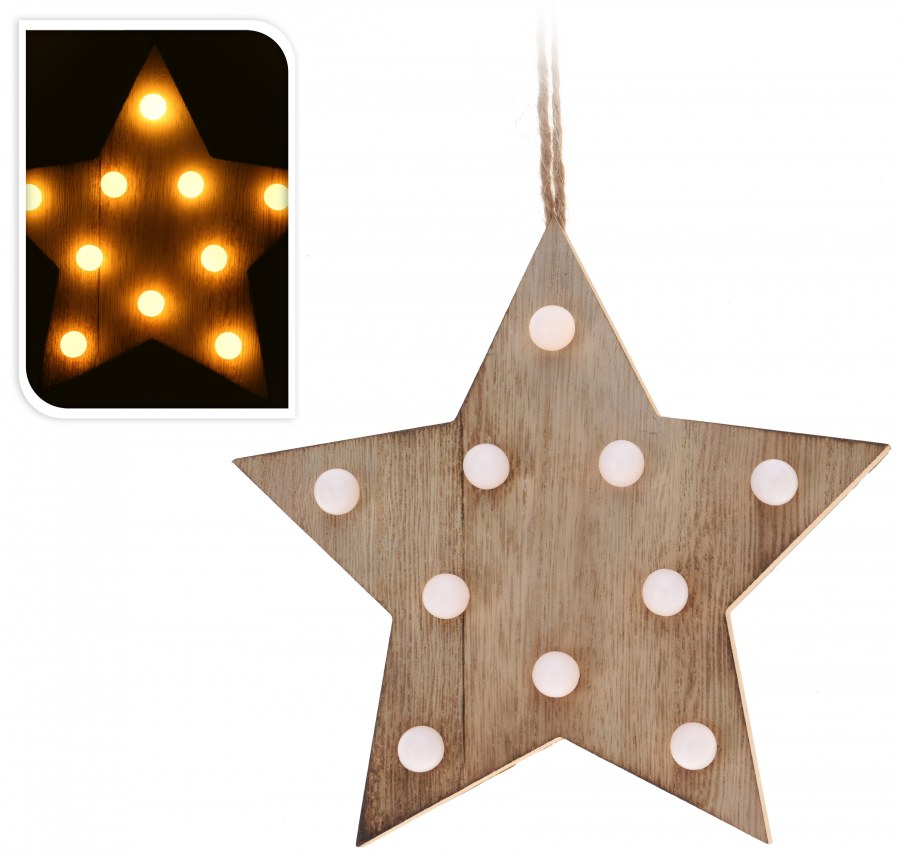 Svítící hvězda - LED - 18CM - Vánoce Vánoční dekorace